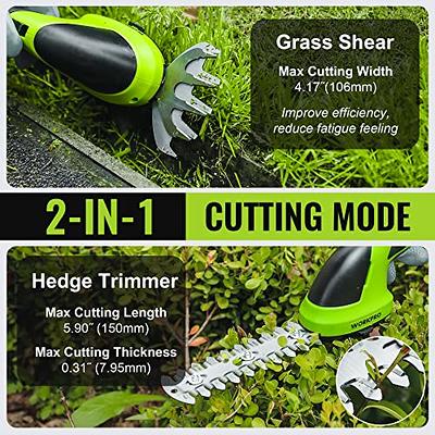 Shall Cordless Grass Shear & Hedge Trimmer - 7.2V Electric Shrub Trimmer 2 in 1