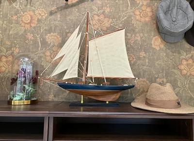 SAILINGSTORY Wooden Sailboat Decor Sailboat Model Boat Decor Ship