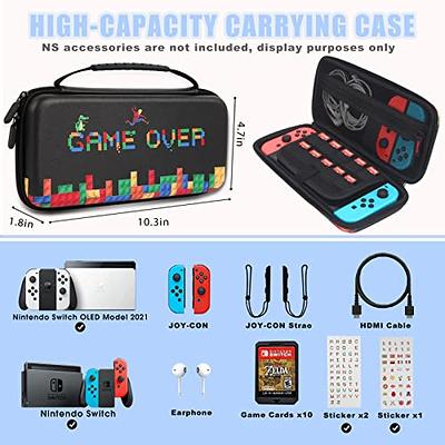 Orzly Carry Case Compatible with Nintendo Switch and New Switch OLED  Console - Black Protective Hard Portable Travel Carry Case Shell Pouch with  Pockets for Accessories and Games