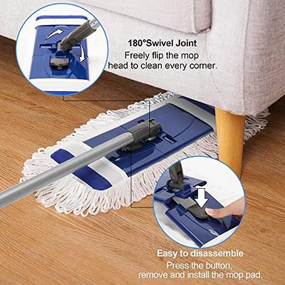 MEXERRIS Microfiber Floor Mop for Hardwood Cleaning - 360 Rotating Dust Wet Mop