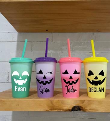 Kids Halloween Cups, Party Favors For Kids, Personalized Cups With Straws -  Yahoo Shopping