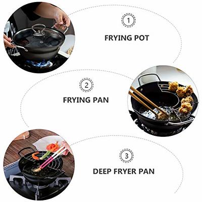 LUOYAO Deep Fryer, Japanese Tempura Small Deep Fryer, with Oil Drip Rack,  Non-Stick Coating Deep Fryers, for Tempura Chips, French Fries, Fish and