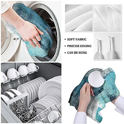Turquoise Kitchen Towel 4 Pack Set 15x25 Dish Hand Drying Towels