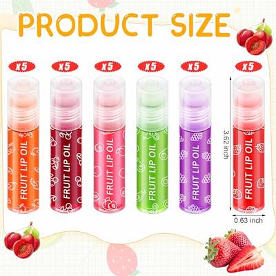 Roll-on Lip Gloss, Fruit Lip Gloss, Roll On Lip Gloss for Girls, Fruit  Flavoured Moisturising Lip Oil, Clear Colourless Liquid Lipstick, Long  Lasting