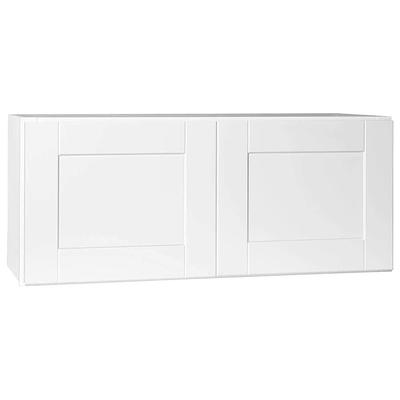 Hampton Bay Shaker 36 In W X 24 D 12 H Assembled Deep Wall Bridge Kitchen Cabinet Satin White Without Shelf Yahoo Ping