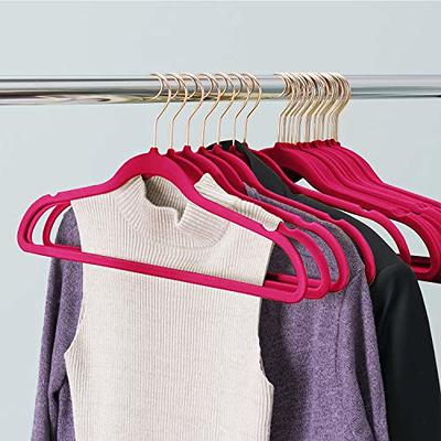 VECELO 50 Pack Heavy Duty Plastic Hangers, 360º Swivel Hook Coat Hangers,  Non-Slip, Space-Saving, White