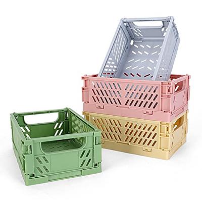 Mini Baskets Shelf Stacking Folding Crate Bin for Bedroom Small