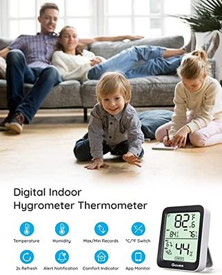 Govee WiFi Hygrometer Thermometer 3 Pack H5151, Indoor Outdoor Wireless  Temperature Humidity Sensor Monitor with Remote App Notification Alert, 2