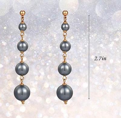 Grey Pearl Drop Earrings 925 Sterling Silver for Women Girls Long Dangle  Threader Pearl Earring Jewelry Dangling Hanging Mother of Pearl Accessories  Earrings Black Pearl Gift… - Yahoo Shopping