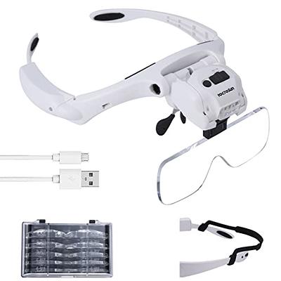 Dilzekui Headband Magnifying Glass with Light, Rechargeable Head Magnifying  Glasses 1X to 14X, Magnifying Headset with 6 Detachable Lens, Hands Free  Head Mount Magnifier for Close Work Reading Crafts - Yahoo Shopping