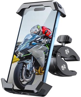 Tiakia Bike Phone Mount Holder, Aluminum Motorcycle Phone Mount, Handlebar  Mounted Cell Phone Holder for Bike, 360° Rotation, Universal Bicycle Phone