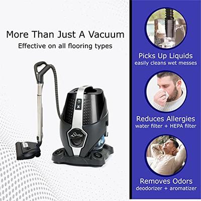 Sirena Bagless Vacuum Cleaner Black Platinum - Water Filtration Pet Vacuum  with HEPA Filter and Turbo Brush - Hardwood Floor Sweeper, Air Purifier and