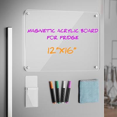 Magnetic Acrylic Calendar for Fridge 8X12 Acrylic Magnetic Dry Erase  Board Clear Weekly & Blank Memo Planning Board for Refrigerator Set  Includes 12