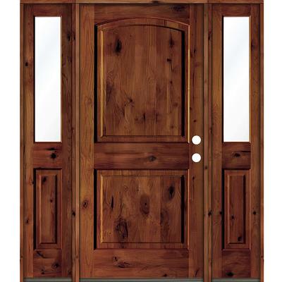 Krosswood Doors 36 in. x 80 in. Rustic Knotty Alder Arch Top V