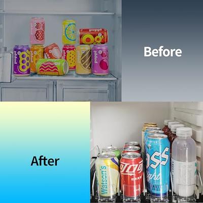 Drink Organizer for Fridge, Self-Pushing Soda Can Dispenser for  Refrigerator, 5 Row Black Color Width Ajustable, Beer Pop Can Water Bottle  Storage for Pantry, Kitchen 