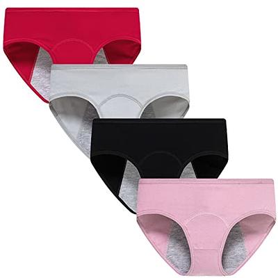 Teen Girls Leak Proof Underwear Cotton Soft Women Panties For Teens Briefs  4 Pack 