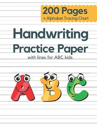 Kindergarten Writing Paper With Lines For Kids 200 Pages: Handwriting  Practice Paper Notebook For ABC kids ,8.5 x 11 inches - Yahoo Shopping