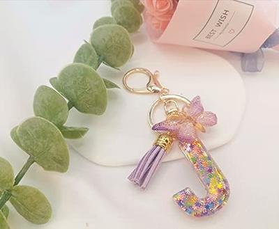 Meimimix Flower Charms Keychain Flowers Enameled Pendants Keyring Jewelry  for Women Girls Bag Wallet Purse Car Accessories