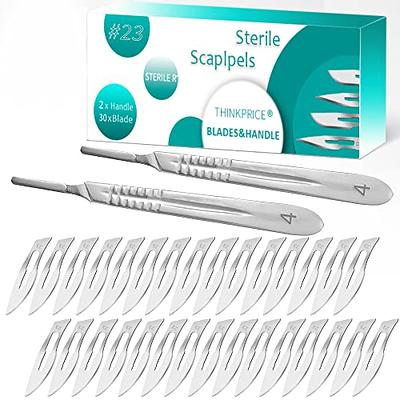 10 Sterile Surgical Blades #23 with Scalpel Knife Handle #4 | SM2704
