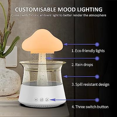 Multicolorful Cloud and Raindrop Humidifier Light Diffuser With