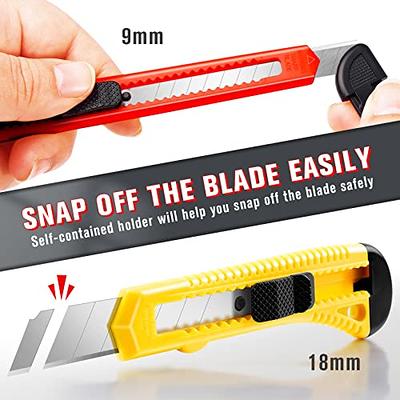 5 Small Safety Box Cutter Utility Knife Retractable Snap Off Blade Black