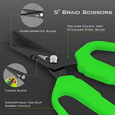 Booms Fishing S01 Fishing Scissors for Braided Line, Fishing Line Cutter  Saltwater and Freshwater, Fishing Serrated Shears, 3.9” Black