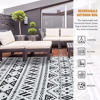 Reversible Mats - Outdoor Rugs 9'x12' for Patios Clearance, Plastic Straw  Rugs Waterproof, Portable, Large Floor Mat and Rugs for Outdoor RV,  Balcony