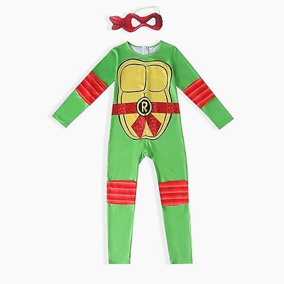 Teenage Mutant Ninja Turtles Toddler Boys Zip Up Cosplay Costume Coverall and Masks Newborn to Big Kid, Boy's, Size: 2T