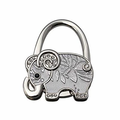 Purse Hook for Table Top Desk Foldable Bag Purse Holder Portable Handbag  Hook Hanger (Elephant Style)