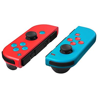 eXtremeRate Replacement Two-Tone Jelly Buttons for JoyCon, Red Blue & Clear  w/Symbols Custom Controller ABXY Direction Home Capture + - Keys, DIY Action  Face Buttons for Nintendo Switch & Switch OLED 