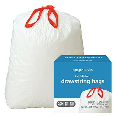 Recycling Drawstring Bags, Clear, 13 Gallon, 20 Count