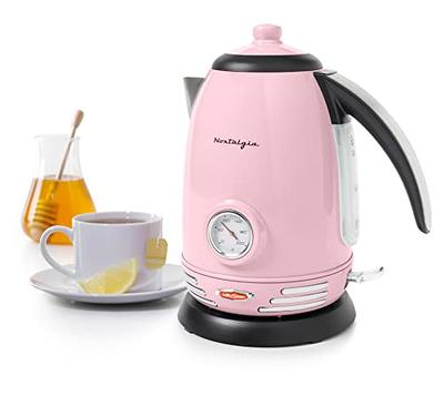   Basics Electric Glass and Steel Hot Tea Water Kettle,  1.7-Liter, Black and Sliver: Home & Kitchen