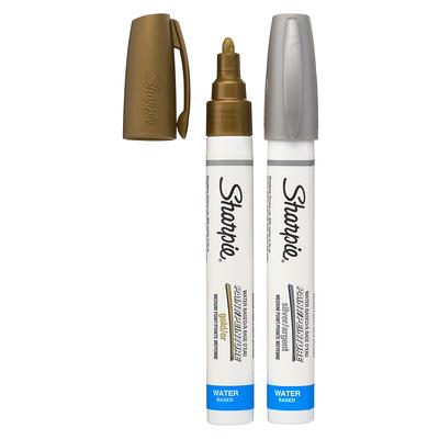 Sharpie® Water-Based Paint Markers, Medium Gold & Silver, 2