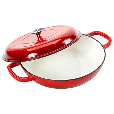 Bruntmor | Heavy Duty Pre-Seasoned Cast Iron Casserole Braiser - Pan With  Cover