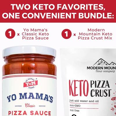 Yo Mama's Foods Keto Classic Pizza Sauce Pack of (1) - No Sugar Added, Low  Carb, Vegan, Gluten Free, Paleo Friendly, and Made with Fresh Non-GMO  Tomatoes! 