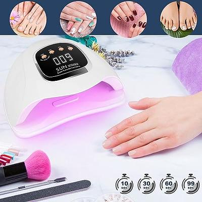 UV Gel Nail Lamp,150W UV Nail Dryer LED Light for Gel Polish-4 Timers Professional Nail Art Accessories,Curing Gel Toe Nails (White)