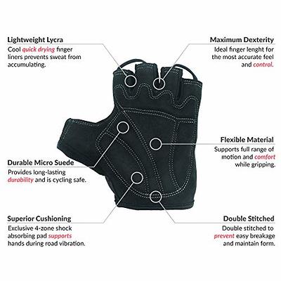 LuxoBike Cycling Gloves (Black - Half Finger Large)
