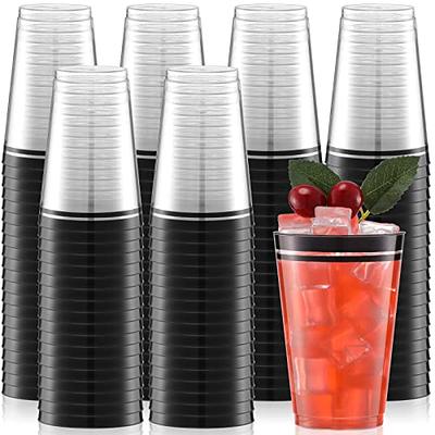 Exquisite Purple Heavy Duty Disposable Plastic Cups, Bulk Party Pack, 12 oz  - 100 Count