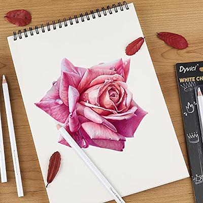 6Pcs White Charcoal Pencil Drawing Set Soft & Medium Sketching Pencil Art  Su*^~