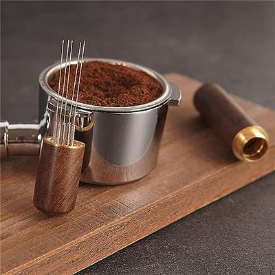 Espresso Coffee Stirrer, Stainless Steel Mini Whisk Wood Handle