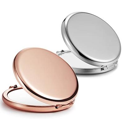 Foldable Pocket Makeup Mirror, 1pc Face Pattern Circular Double