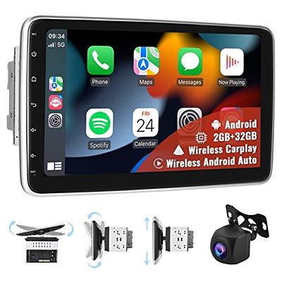 2+32GB Android 13 Wireless Carplay Car Stereo, Hikity 9 Inch Touch Screen  Android Doble Din Radio with Android Auto, GPS Navigation, WiFi, Mirror