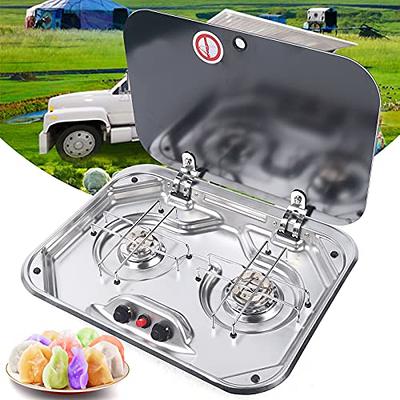 Gas Cooktop Gas Stove Hob, Stainless Steel 2 Burner Gas Stove with Glass  Lid, Fuel Cooktops Gas Cooker for RV Boat Caravan Camper Outdoor - Yahoo  Shopping