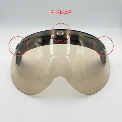 Motorcycle Helmet Visor Shield Pc Lens 3-snap Design Open Face Helmet Visor