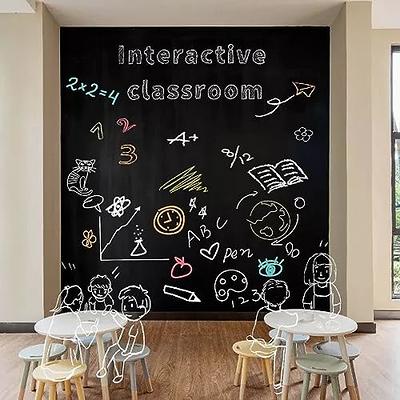 Magnetic Chalkboard Contact Paper, Self Adhesive Chalk Black  Board Wallpaper, 35 x 47 Inch Blackboard Sheet Sticker Roll for Wall School  Home with Water Chalk, Eraser, Wiping Cloth : Office Products