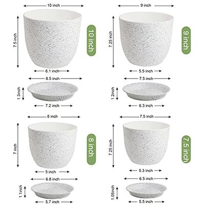 Cubilan 7 inch Large Plant Pots, 5 Pack Flower Pots Outdoor Indoor, Planters with Drainage Hole and Tray Saucer, Colorful