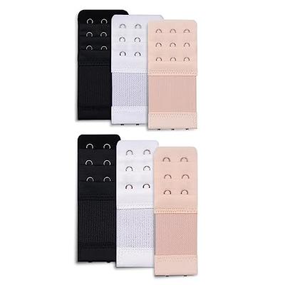 6Pcs Women Bra Extender 3 Hook 3 Rows Bra Strap Extenders Stretchy Soft and  Comfortable Bra Extension Strap Elastic Bra Band Hook White Black Beige