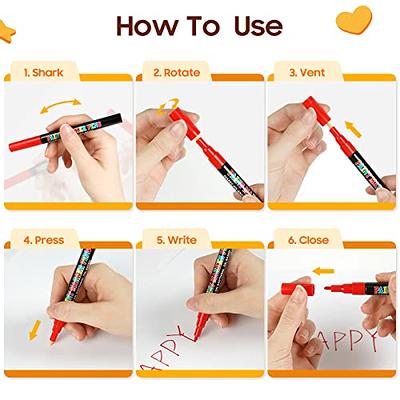 SUPKIZ Paint Pen Paint Markers, 12 Colors Oil-Based Waterproof Marker Pens,  Permanent Fabric Paint Quick Dry Marker for Metal, Egg, Tire, Rock, Wood
