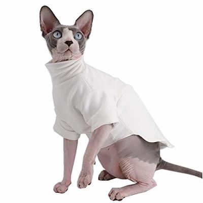 Sphynx Cat Clothes Winter Warm Faux Fur Sweater Outfit, Fashion high Collar  Coat for Cats Pajamas for Cats and Small Dogs Apparel, Hairless cat Shirts