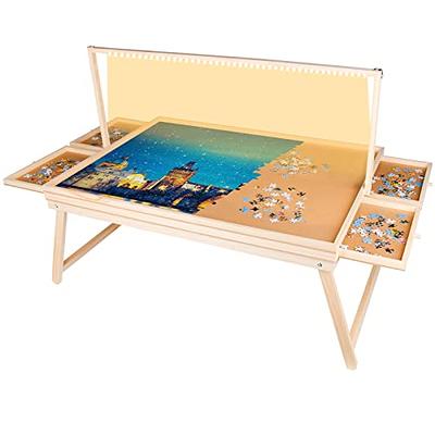 AYCXTZ 2000 Piece Wooden Puzzle Table can be rotated with 6 Drawers and  Cover